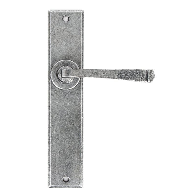Avon Latch Door Handle, Pewter Patina