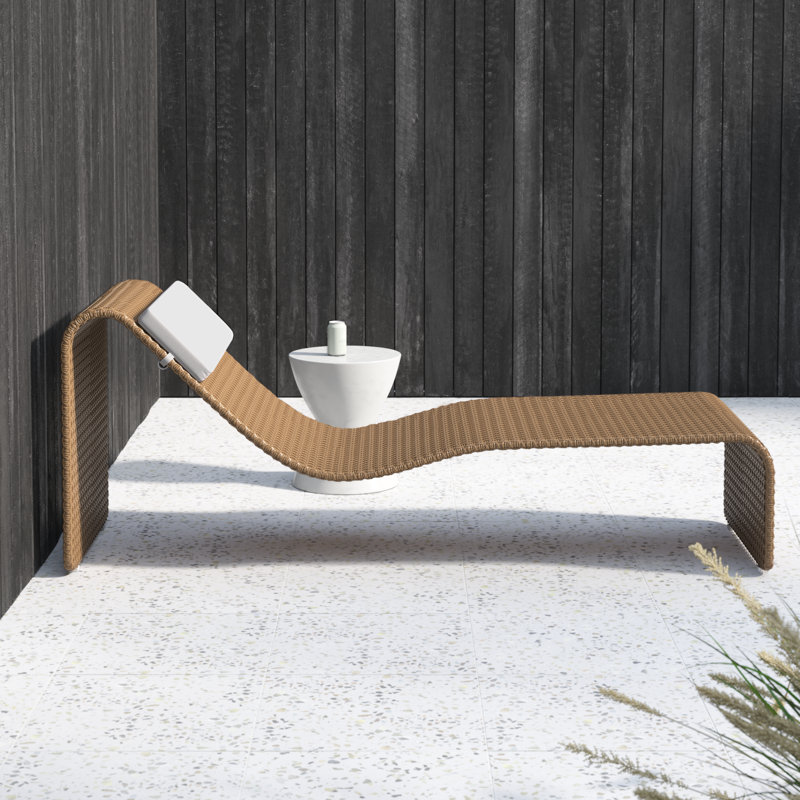 Chaise longue simple avec coussins 80 "Kuno, Brun
