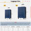 Ensemble de 2 valises avec sacs Valise à roulettes extensible ABS avec serrure TSA 20 pouces + 28 pouces