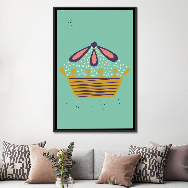 « pie », impression sur toile tendue, H 60 po x l 40po x P 1,5 po, Toile avec cadre noir, Pas de tapis