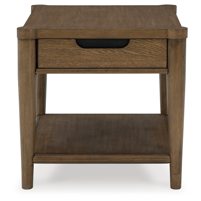 Franccesca Solid Wood Top 1 End Table with Storage