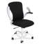 Swivel Office Chair With Lumbar Support, Adjustable Fabric Computer Chair With Flip-Up Armrest-455246722