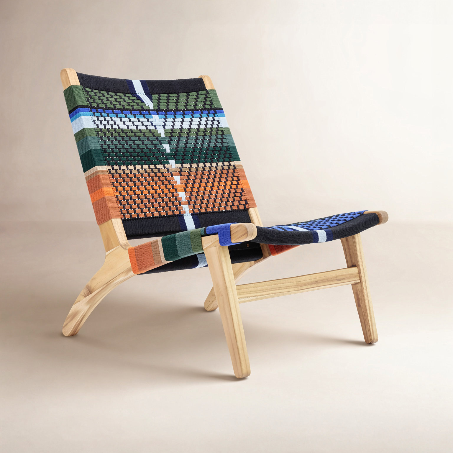 Masaya Upholstered Accent Chair, Mot Mot Manila, Teak