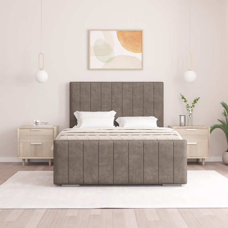 Scarlette Upholstered Bed Frame, Mole, Single (3')