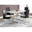 Table de salle à manger 60 po rectangulaire en stratifié gris, pieds en métal, design moderne pour la maison