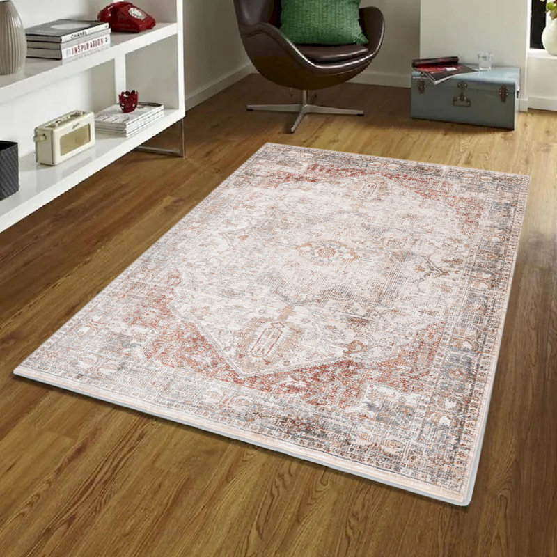 Tapis à motif de bruns délavés Elaxi, Rectangle 2 pi x 3 pi