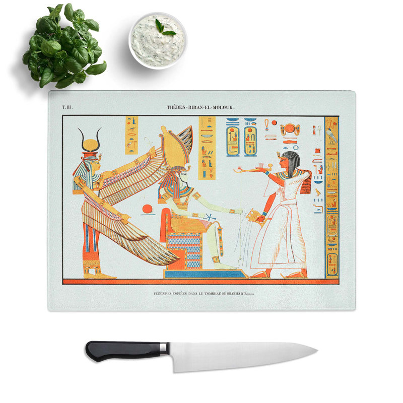 Tempered Glass Tomb of Ramses Iv by J.F. Champollion Chopping Board, 28.5 cm W x 20 cm L