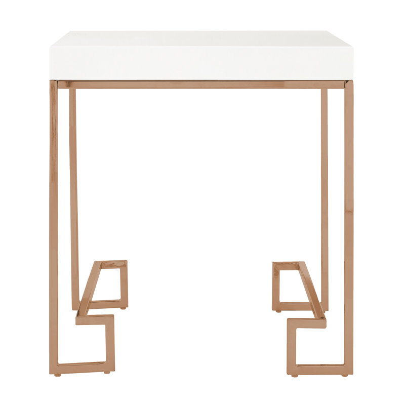 Fultz Sled End Table, Rose Gold
