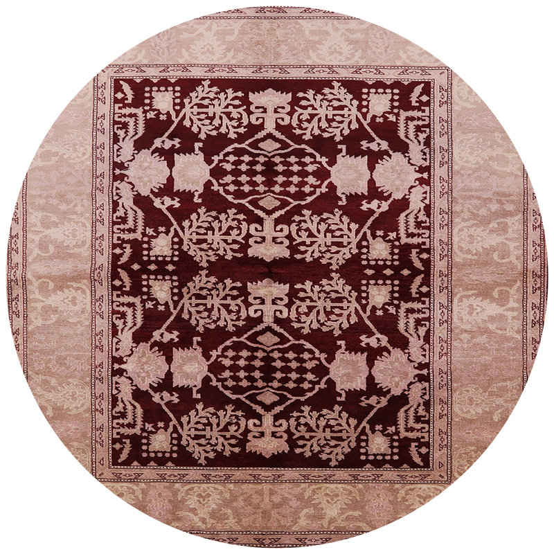Tapis oriental cramoisi / pêche Oriental, Rond 7 pi