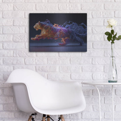  'The Tigerss Fluid Ascent' by Ann Klee Metal Wall Art, 24" x 16"