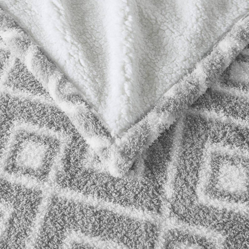 1 jeté gris chauffant Dream, Motifs géométriques gris