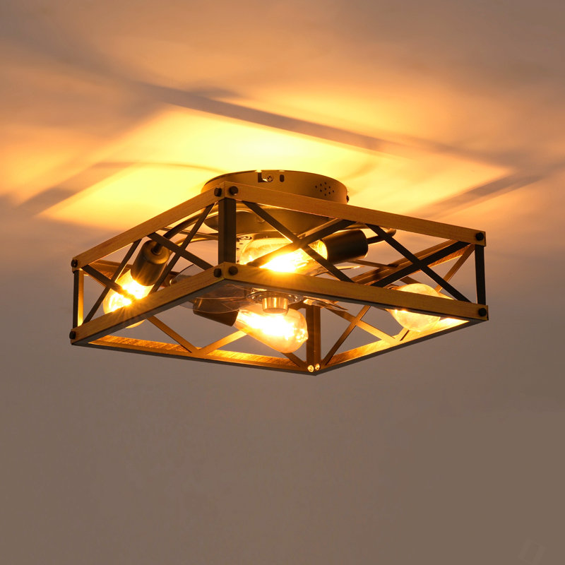 Ventilateur de plafond encastré 22,6 po, moteur réversible, télécommande à courant continu, pales de 7 pièces, ventilateur de plafond à 6 vitesses, minuterie, pour la cuisine de la chambre à coucher - ampoules non incluses