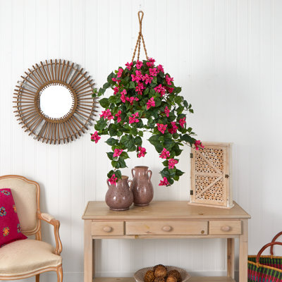 28'' Faux Pine Plant in Wood Basket