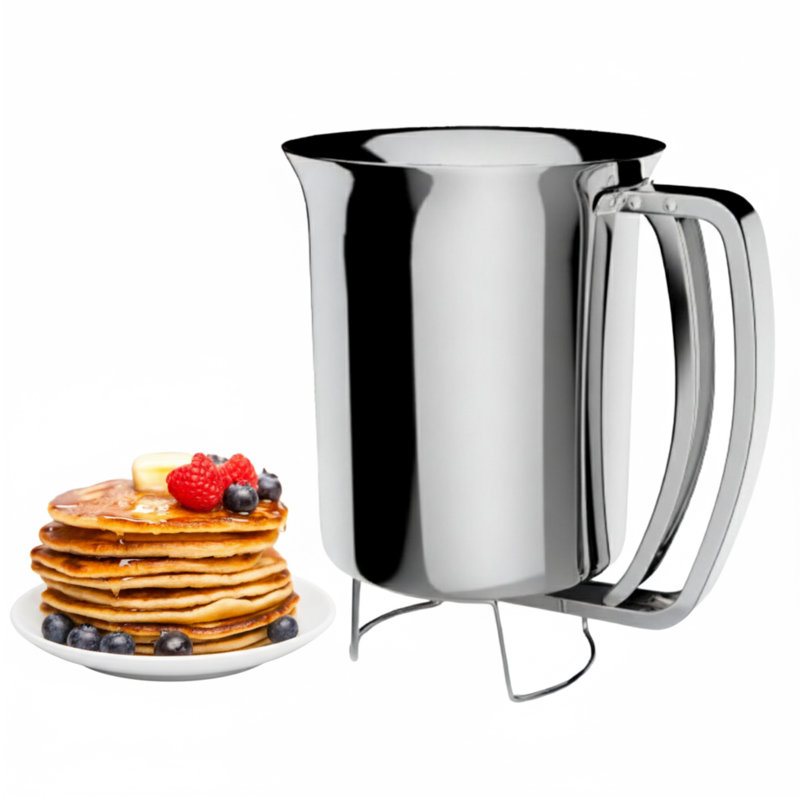 Distributeur de pâte à crêpes - verseur Gourmet en acier inoxydable - parfait pour la cuisson de petits gâteaux, gaufres, gâteaux et muffins - sans distributeur de gouttes
