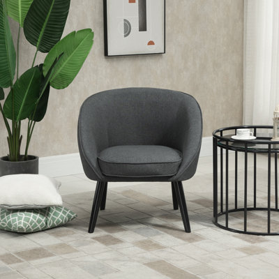 Loungesessel Cocktailsessel Wohnzimmerstuhl Bürostuhl Polsterstuhl mit Leinen-Optik