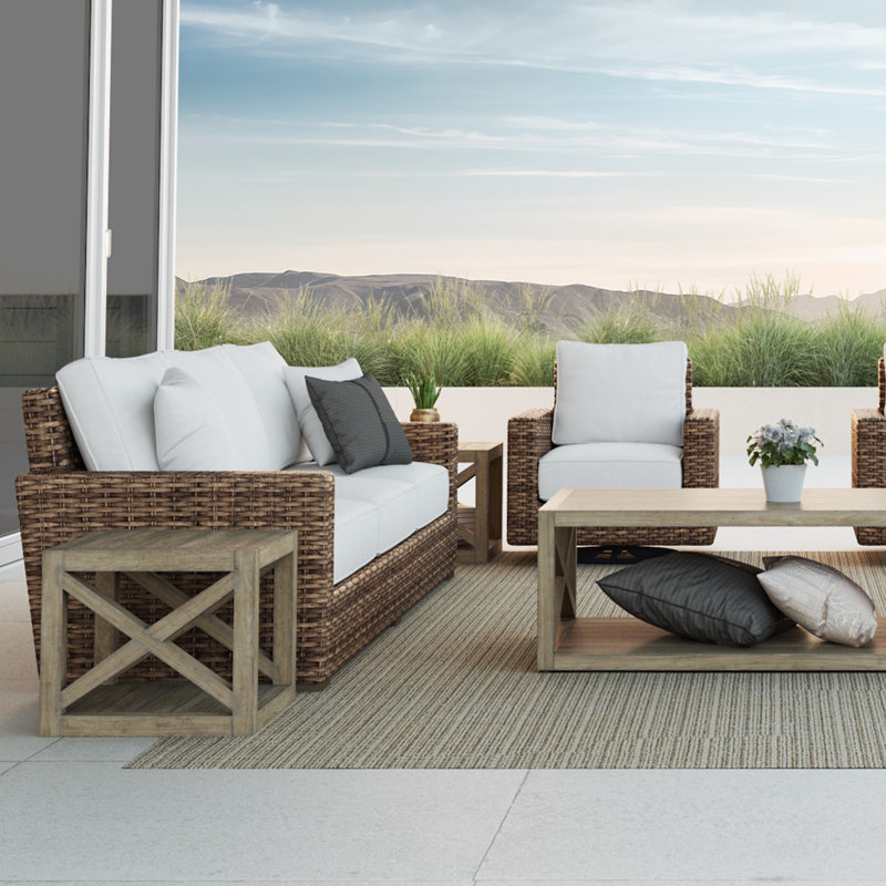 Modena Solid Wood Side Table, Coastal Teak