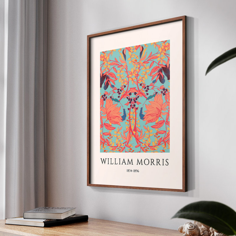 William Morris, reproduction encadrée CXLV, Noyer, H 14 po x l 11 po