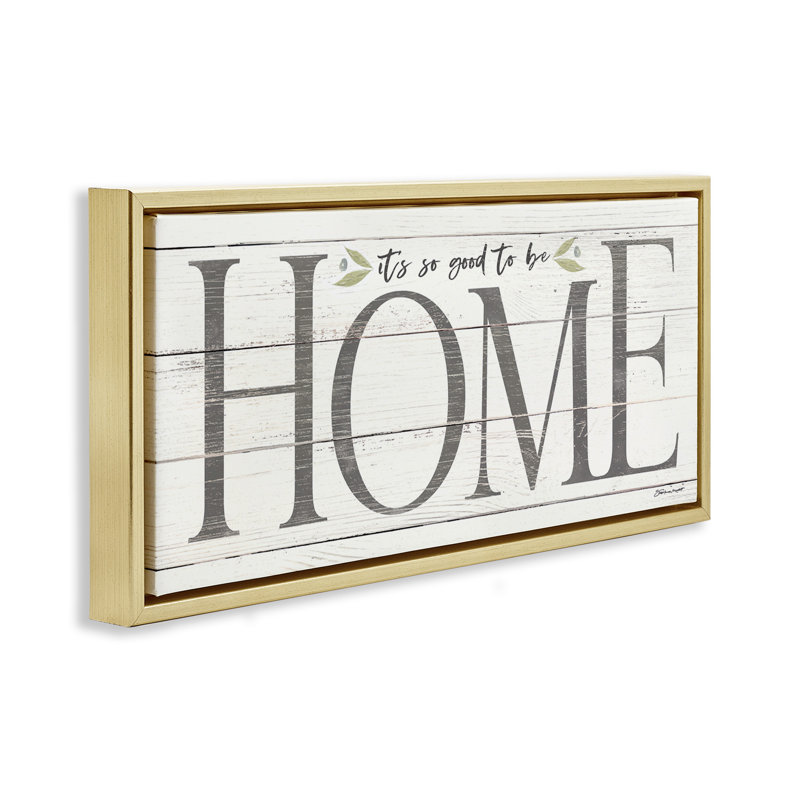 Good To Be Home Family, Cadre flottant métallique doré, H 14 po x l 31 po
