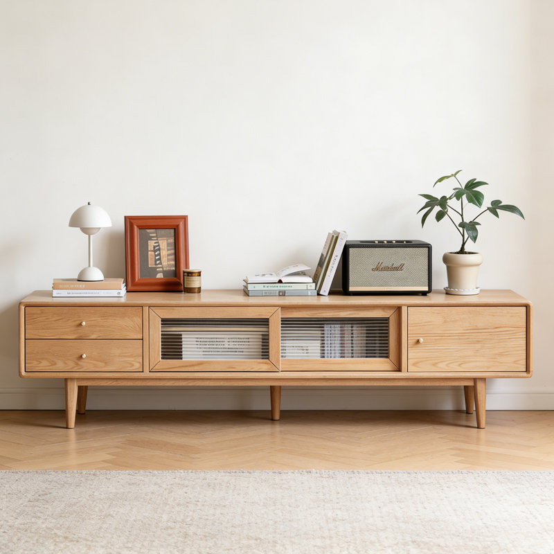 Meuble télé Modern Simplicity, H 18,11 po x L 94,48 po x l 15,75 po