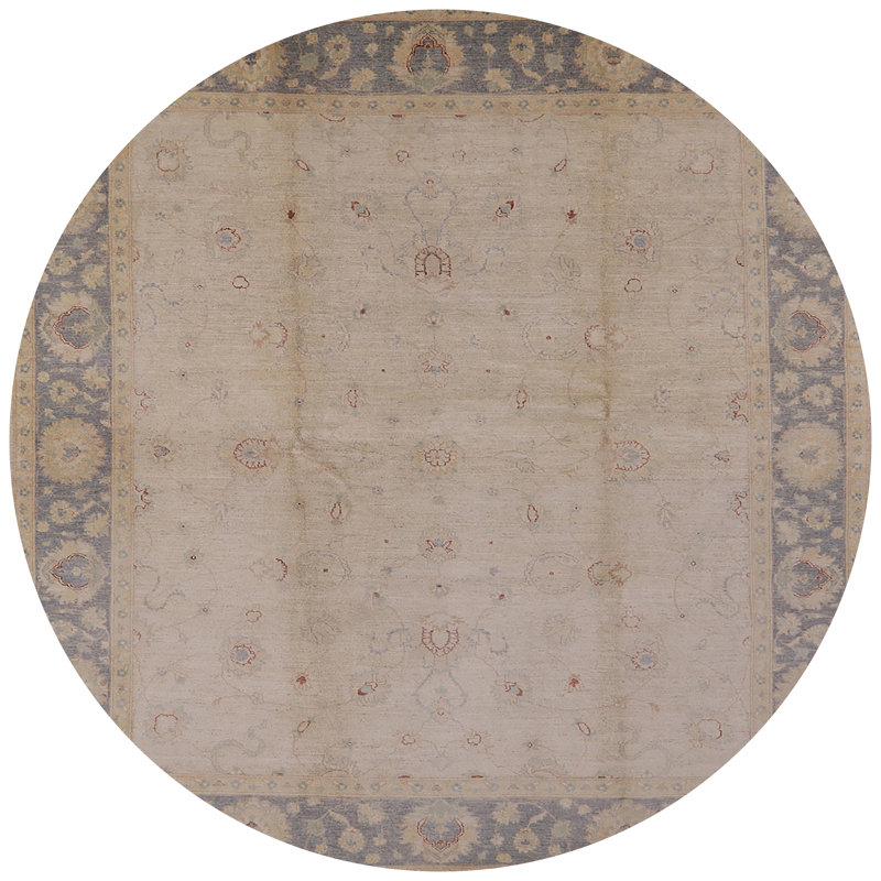 Tapis bleu / jaune clair Harmen, Rond 7 pi
