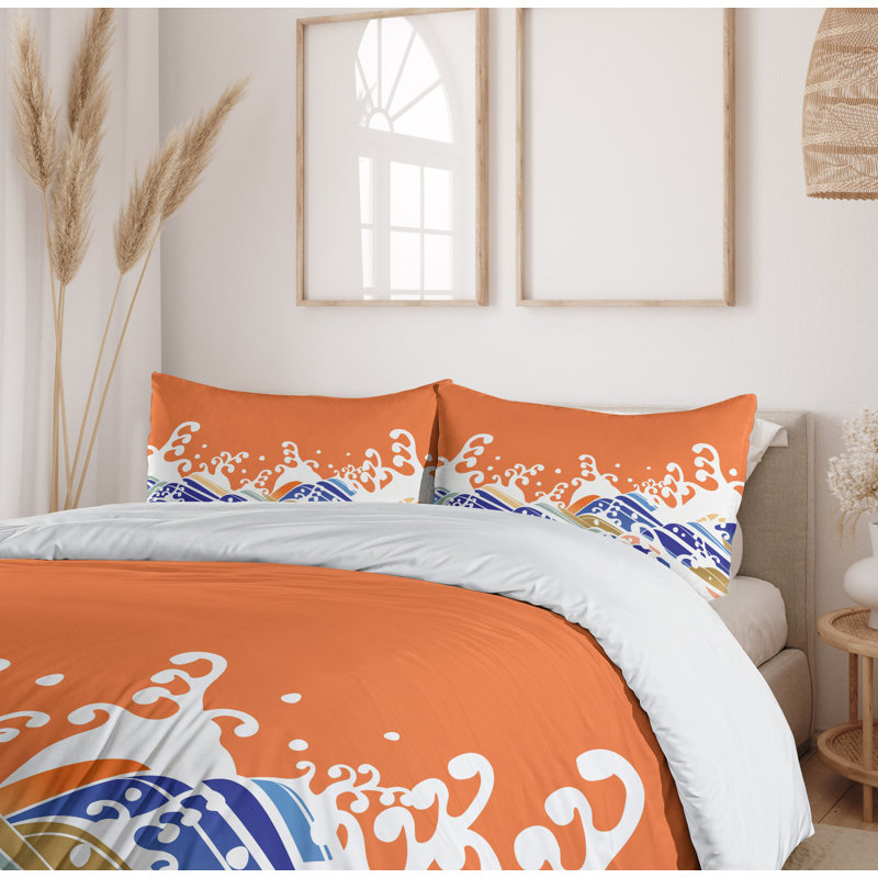 Japanese Modern & Contemporary Duvet Cover, King Duvet Cover + 2 King Shams