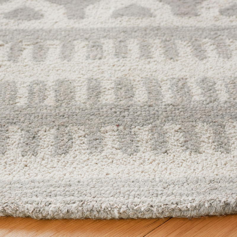 Cela Hand Tufted Performance Geometric Rug, Round 6'