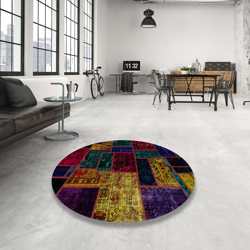 Abstract Indoor Rug, Round 8'