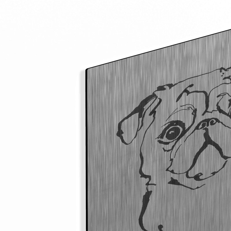 «Line Dog Pug I» par Chris Paschke, H 12 po x l 12 po