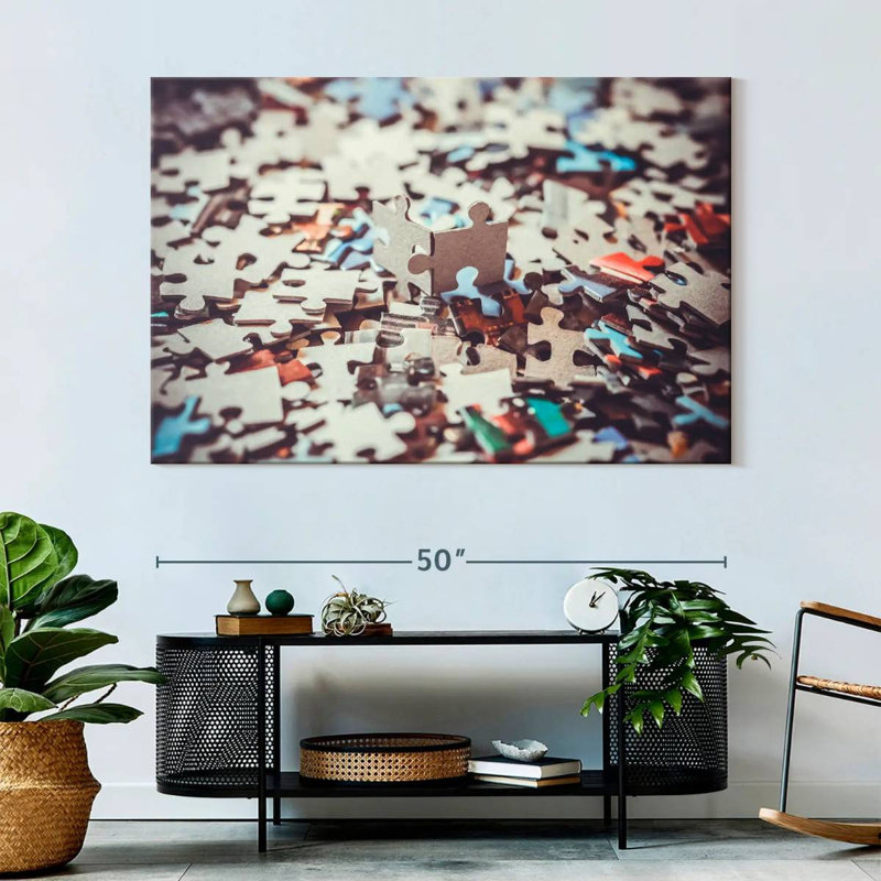 Senne Solving A Puzzle, 34" H x 51" W
