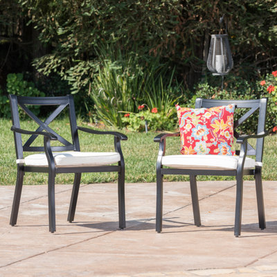 Ahlaysia Outdoor Dining Armchair with Cushions