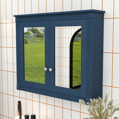 Armoire de salle de bain moderne à miroir - Conception murale avec rangement dissimulé