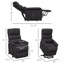 Fauteuil inclinable électrique avec télécommande, noir-130372740