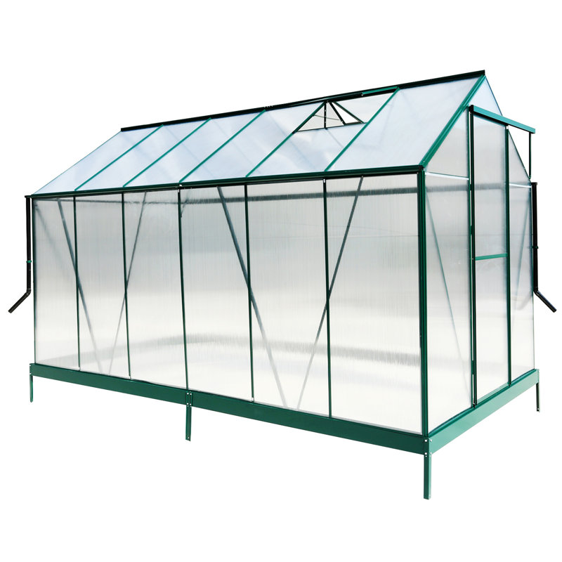 Serre en polycarbonate, Vert, H 96,8 po x l 75,2 po x P 147,2 po