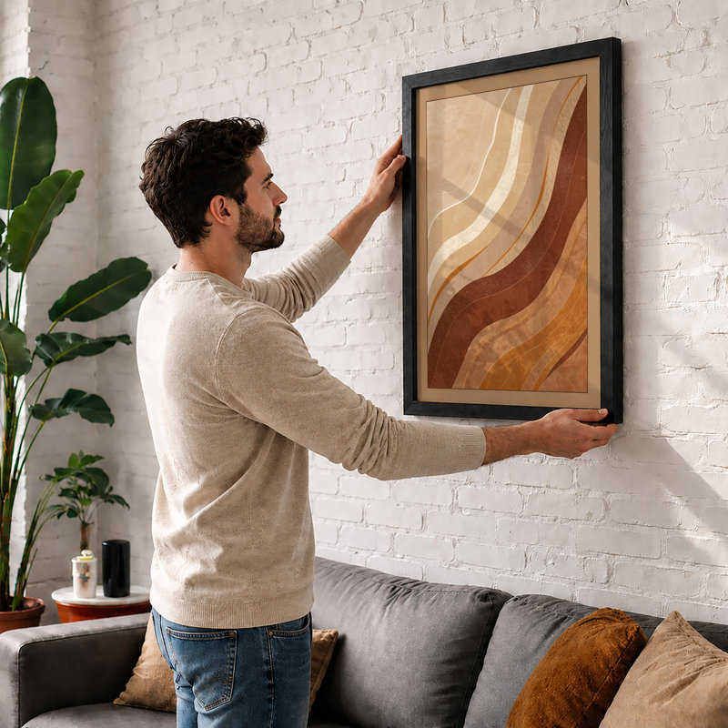 Earth Currents Minimalist - Framed Print, A1 - 84.1 x 59.4 cm, White