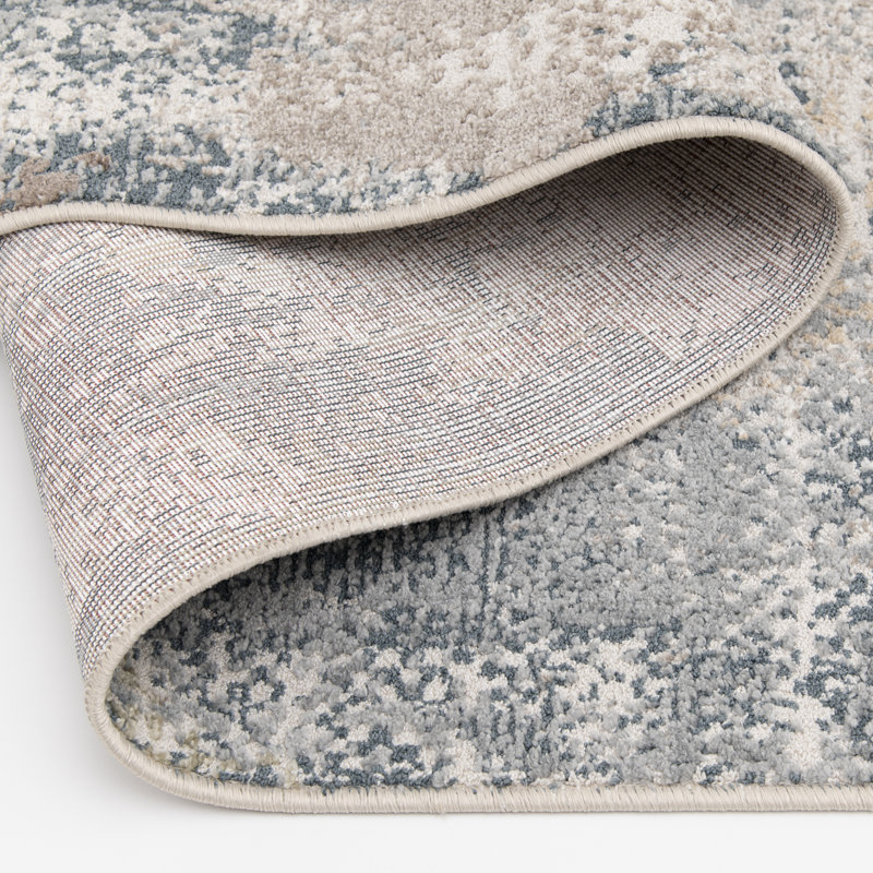 Tapis intérieur en polypropylène / polyester 17 stries gris / taupe 17 Stories, Rectangle 7 pi 10 po x 9 pi 10 po