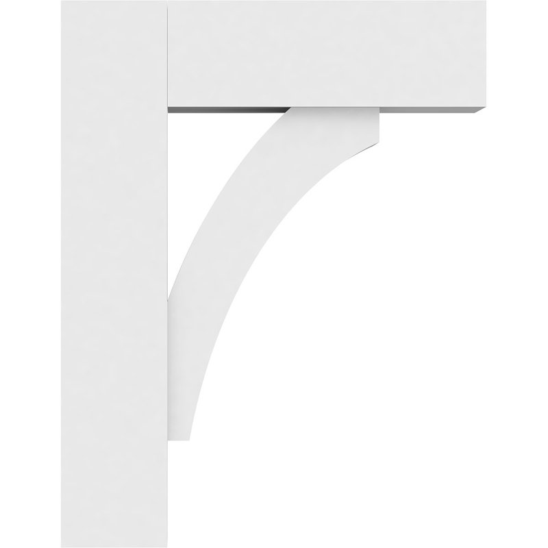 Support standard en PVC de qualité architecturale avec extrémités en bloc Thorton, H 18 po x l 3 po x P 14 po