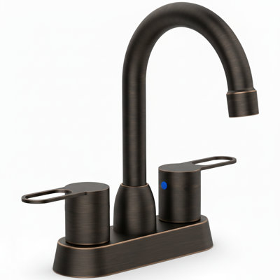 Robinet de salle de bain en bronze huilé avec poignées couleur crème pour lavabos à 2 ou 3 trous