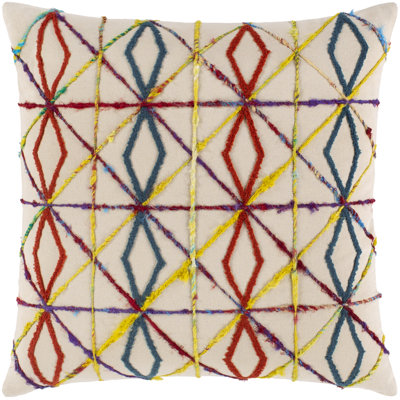  Cotton Geometric 18'' Throw Pillow Cover