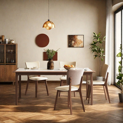 Solid Wood Rock Board Dining Table Sets.