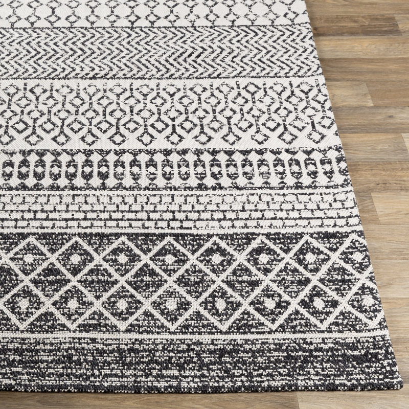 Enloe Cotton Geometric Indoor Rug, Rectangle 6'7" x 9'