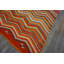Bright Color Chevron Design Antique 1880s Native American Navajo Rug