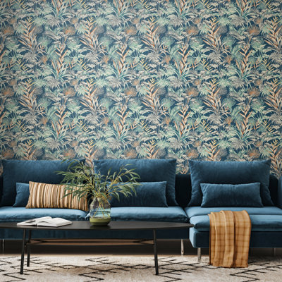 Tropical Canopy - Teal & Navy