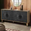 Meuble télé avec cadre en bois sculpté-129230490