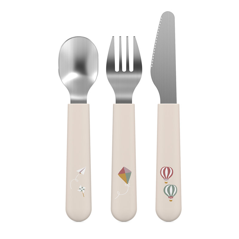 Mio Stainless Steel Children’s Cutlery 3-Piece Set - Sunshine & Rainbow