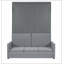Lit escamotable double pleine grandeur avec coussin, gris-629775929-629775928