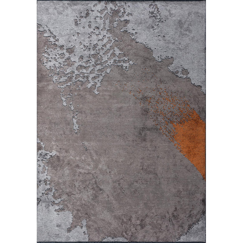 Berthel Abstract Hand Loom Indoor / Outdoor Area Rug, Rectangle 6'7" x 8'2"