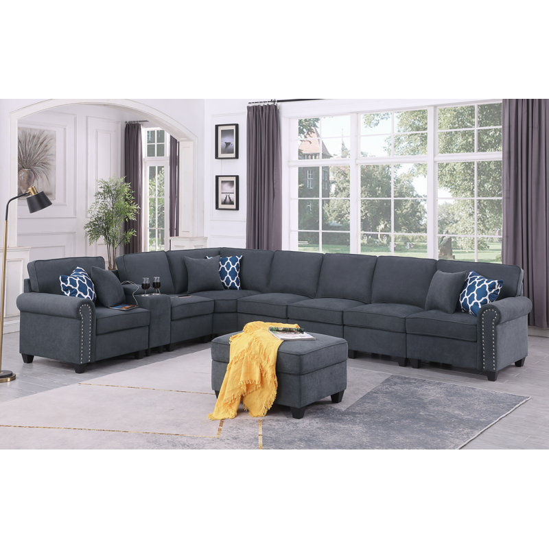 Canapé modulaire réversible de 149,8 po avec repose-pieds