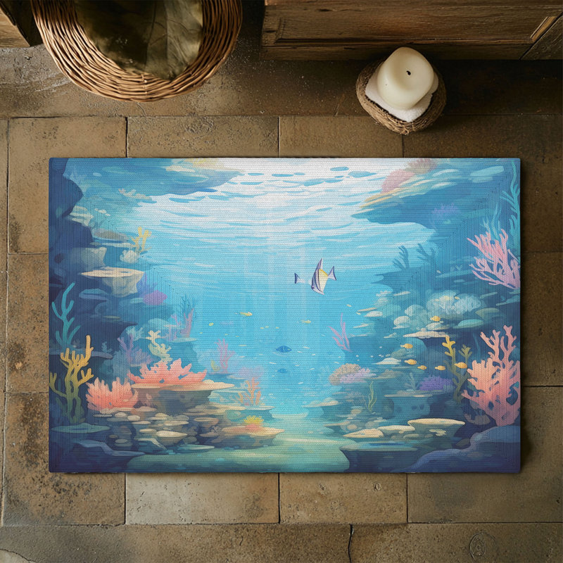 Tapis tressé Underwater Fantasy Vibes, Rectangulaire 3 pi x 5 pi