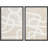 Linear Geometry " Mid-Century Beige White Geometric Spiral Ring Paint Strokes Shapes Modern Art Wall Decor Artwork " 2 - Pieces-98109687-98109688