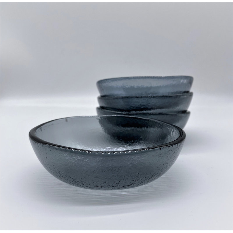 Small Glass Bowls, Transparent Grey